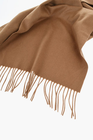 Solid Color Cashmere BIVER Scarf with Fringes
