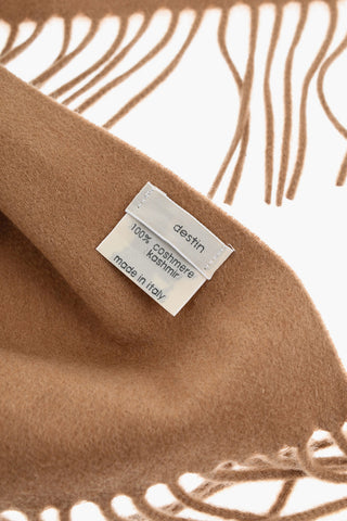 Solid Color Cashmere BIVER Scarf with Fringes