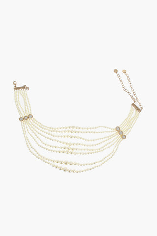 Beads Necklace with Golden Details