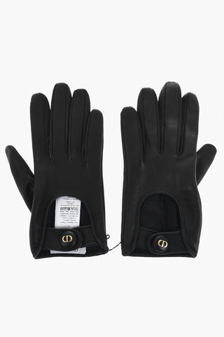 Guanti In Pelle con Dettaglio Cut Out