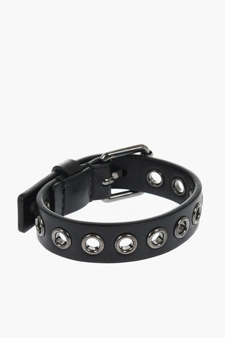 Leather Bracelet with Eyelets