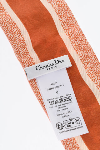 Floral-Motif Silk Slim Fit Foulard