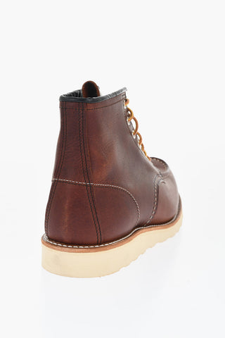 Leather MOC TOE Boots with Contrasting Sole