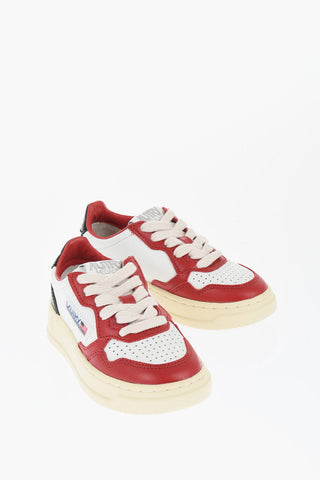 Tricolor Leather Low-Top Sneakers