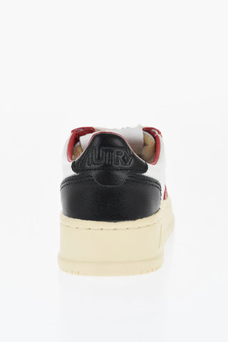 Tricolor Leather Low-Top Sneakers