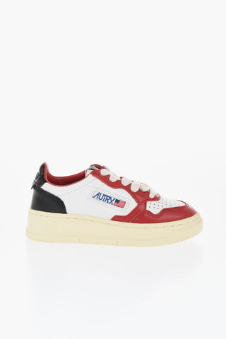 Tricolor Leather Low-Top Sneakers