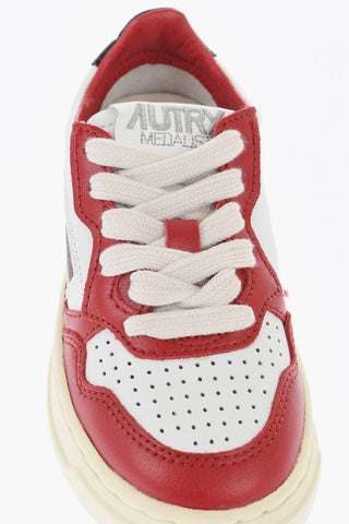 Tricolor Leather Low-Top Sneakers