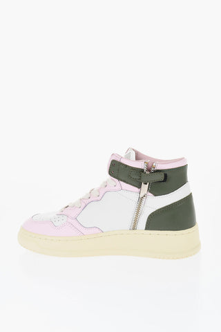Leather MEDALIST High-Top Sneakers with Side Zip