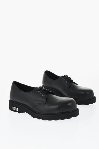 Solid Color Leather BOLT 2572 Derby Shoes