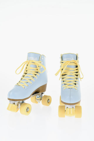 Two-Tone Faux Leather SIDEWALK Roller Skates with Glittered Logo
