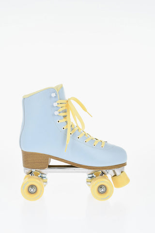 Two-Tone Faux Leather SIDEWALK Roller Skates with Glittered Logo