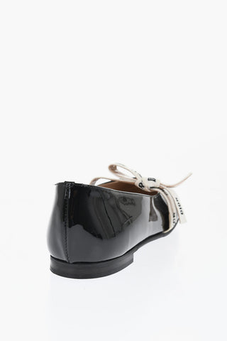 Patent Leather Mary Jane Ballet Flats with Logoed Bow