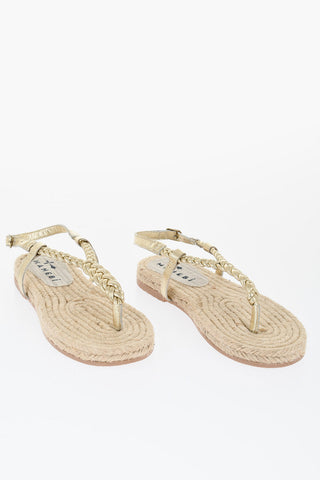 Braided Leather Sandal with Jute Sole