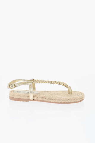 Braided Leather Sandal with Jute Sole
