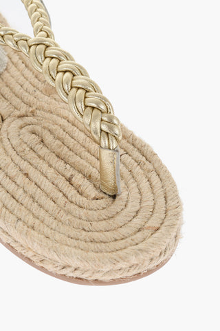 Braided Leather Sandal with Jute Sole