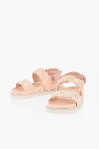 Checked JAMIE Sandals with Velcro Closure