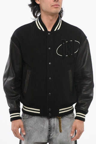 RED TAG Wool Blend L-FRANZ-PATCH Bomber with Leather Sleeves