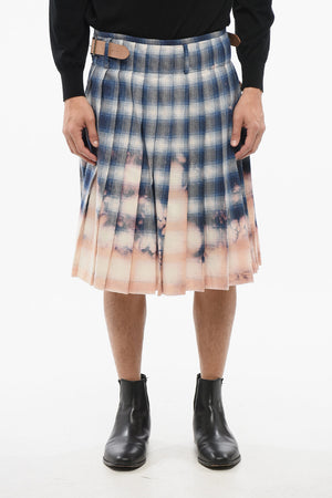 Plissee-Rock aus Baumwollflanell mit Tartan-Muster