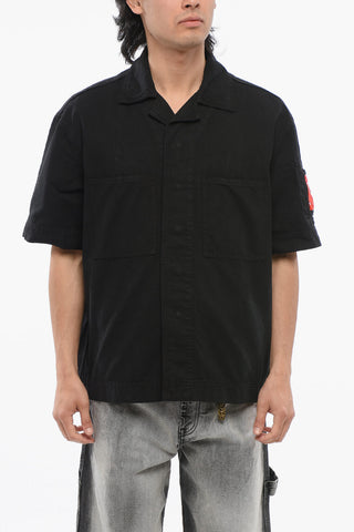 Multipocketed Denim Shirt with Snap Buttons