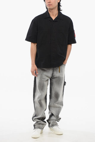 Multipocketed Denim Shirt with Snap Buttons