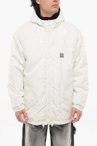 Padded Zip-up Parka with Embroidered Logo