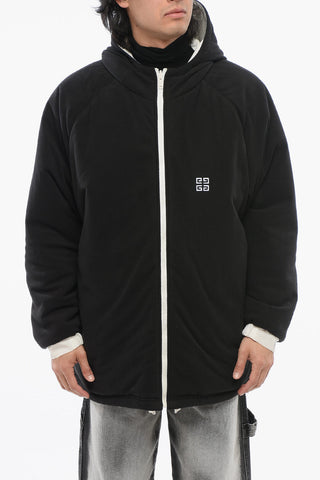 Padded Zip-up Parka with Embroidered Logo