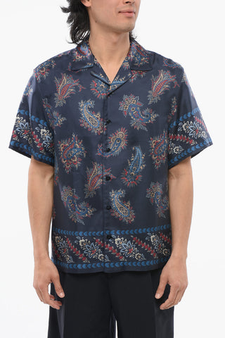 Camicia Bowling in Seta con Motivo Paisley