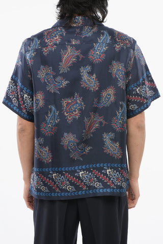 Camicia Bowling in Seta con Motivo Paisley