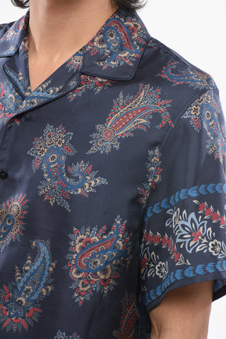 Camicia Bowling in Seta con Motivo Paisley