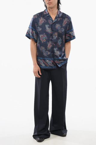Camicia Bowling in Seta con Motivo Paisley