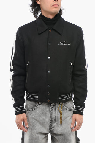 Bomber in Lana Twill BONES con Applicazioni