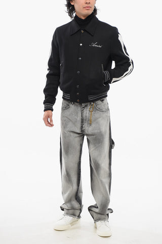 Bomber in Lana Twill BONES con Applicazioni