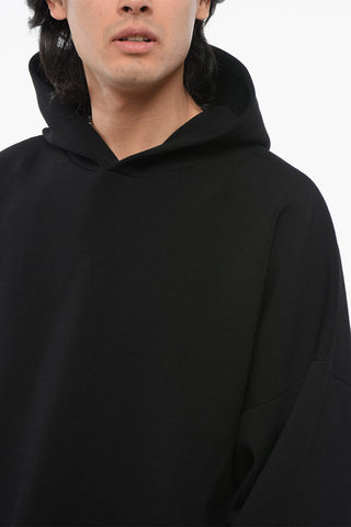 Felpa Hoodie in Maglia Stretch con Design Oversized