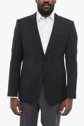 EMPORIO Virgin Wool Slim Fit Blazer with Flap Pockets