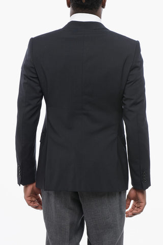 EMPORIO Virgin Wool Slim Fit Blazer with Flap Pockets