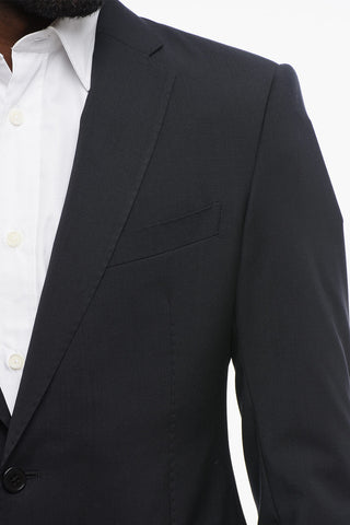 EMPORIO Virgin Wool Slim Fit Blazer with Flap Pockets