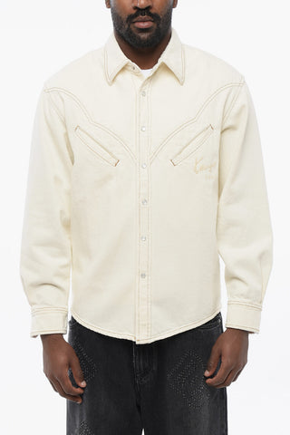 Denim WESTERN Shirt with Embroidered Logo