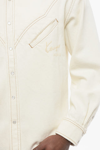 Denim WESTERN Shirt with Embroidered Logo
