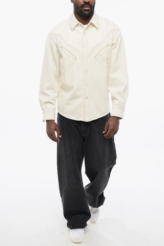 Denim WESTERN Shirt with Embroidered Logo