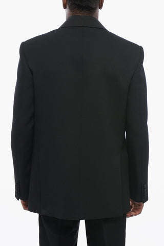 Double-breasted Virgin Wool Blazer with Tie Detail