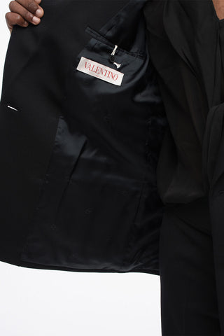 Double-breasted Virgin Wool Blazer with Tie Detail