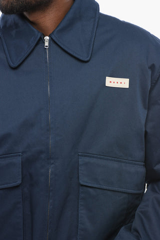 Cotton Quilted Bomber Jacket with Utility Pockets