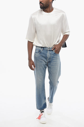 Delavè Washed Denims with Fringed Hem 19cm