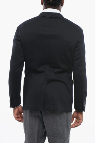 Blazer in Misto Cotone Piquet con Tasche a Toppa