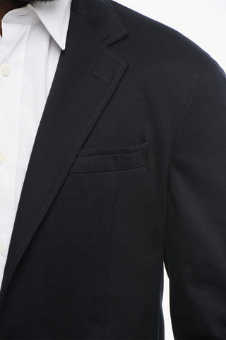 Blazer in Misto Cotone Piquet con Tasche a Toppa