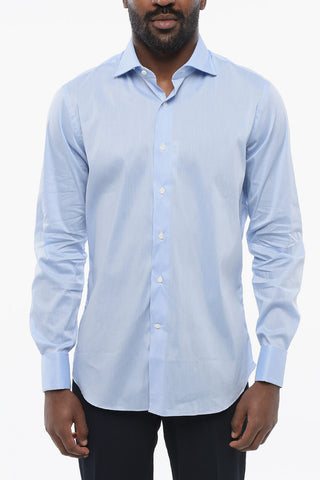 Poplin Cotton Shirt with Knot Shaped Cufflinks