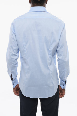 Poplin Cotton Shirt with Knot Shaped Cufflinks