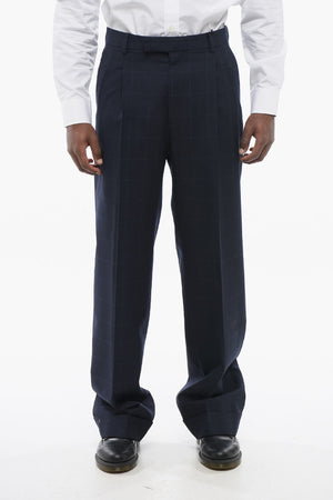 Pantaloni 4 Tasche in Lana Jacquard Motivo Monogram Ton sur Ton