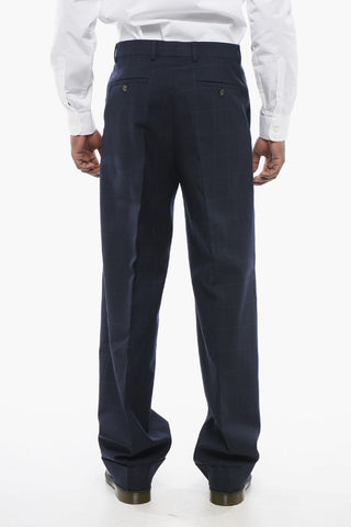 Pantaloni 4 Tasche in Lana Jacquard Motivo Monogram Ton sur Ton