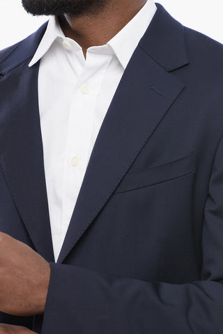 Light Wool Blazer with Patch Pockets